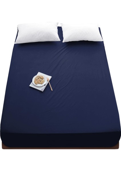 Çift Kişilik Pamuklu Penye Lastikli Çarşaf | Lacivert modelleri
