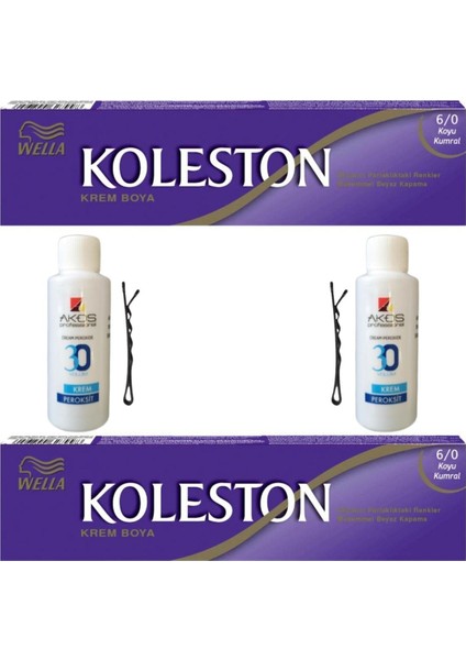 Koleston Tüp Saç Boyası Koyu Kumral 6/0 x 2 li + Akos 30 Volume Oksidan 2 li