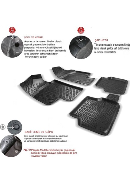 Subaru Forester 2008-2012 Siyah 3D Paspas