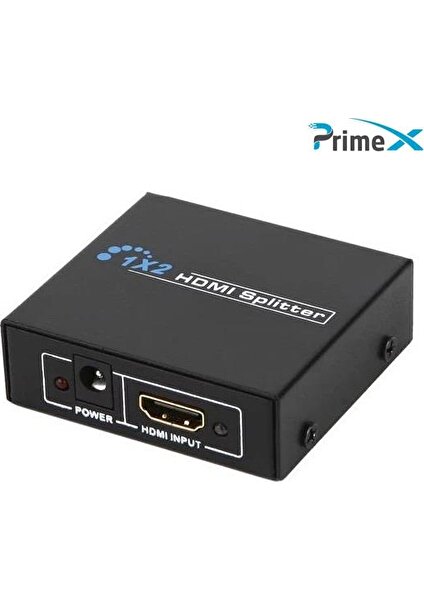 PrimeX Plus PX-5002 1080P 2k 4K UHD 2 Port HDMI Spliter (Adaptörlü)