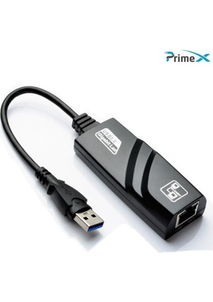 PrimeX Plus PX-2130 USB 3.0 To RJ45 10/100/1000MBPS Gigabit Ethernet Çevirici