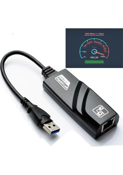 PrimeX Plus PX-2130 USB 3.0 To RJ45 10/100/1000MBPS Gigabit Ethernet Çevirici