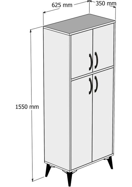 Büyük Boy Çok Amaçlı Dolap Çam - MDL0102