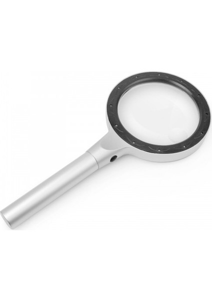 Profesyonel Metal El Büyüteçi - 12 Ledli - 85 mm - 2,5x - 5x