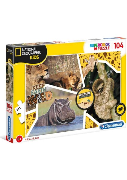 104 Parça Puzzle : National Geographic Kids Wildlife