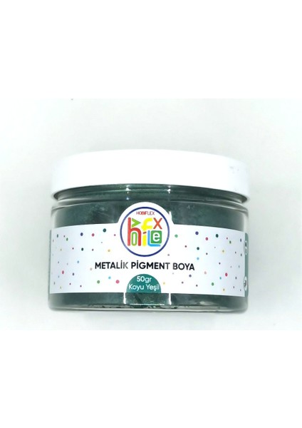 Epoksi Reçine Metalik Sedefli Pigment Toz Boya 50 gr Koyu Yeşil