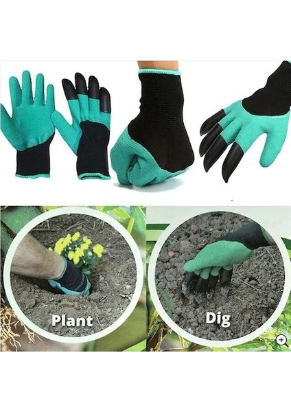 Garden Genie Gloves Toprak Kazma Bahçe Eldiveni Tırmıklı