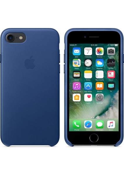Apple iPhone 7/8 Plus Deri Kılıf-Safir Mavi fiyatları