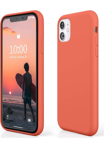 Apple iPhone 11 Kılıf Liquid Lansman Silikon Turuncu