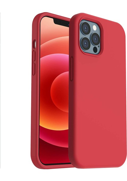 Apple iPhone 12 Mini Kılıf Liquid Lansman Silikon Kırmızı