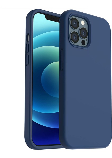 Apple iPhone 12 Mini Kılıf Liquid Lansman Silikon Lacivert