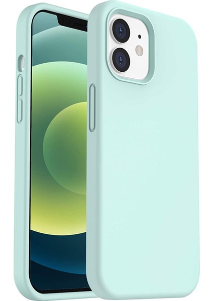 Apple iPhone 12 Mini Kılıf Liquid Lansman Silikon Mint