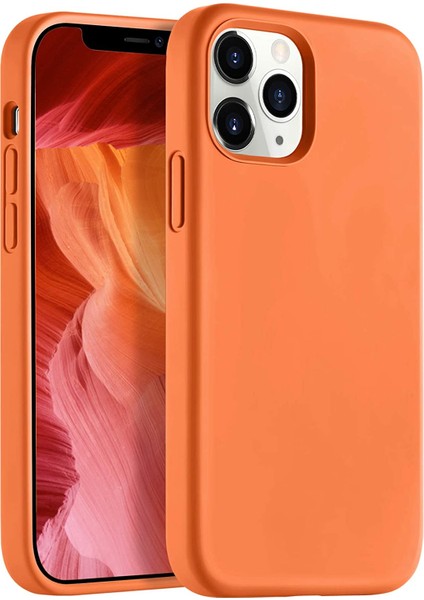 Apple iPhone 12 Mini Kılıf Liquid Lansman Silikon Turuncu