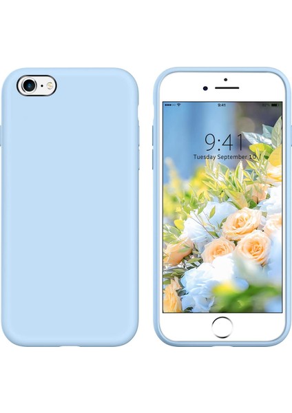 Apple iPhone 6 Plus Kılıf Liquid Lansman Silikon Açık Mavi