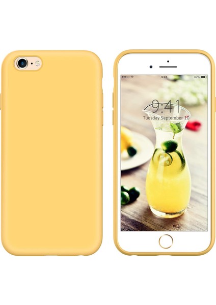 Apple iPhone 6s Plus Kılıf Liquid Lansman Silikon Sarı