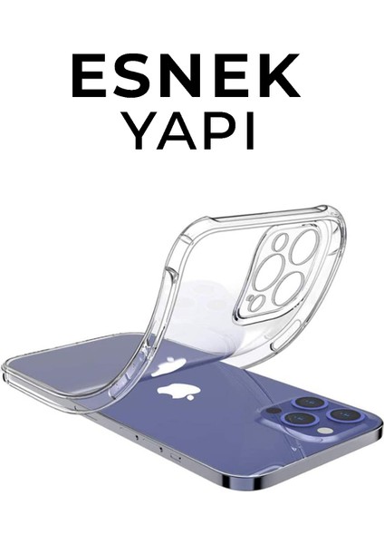 Apple iPhone 12 Pro Kapak Kamera Korumalı Şeffaf Airbag Antishock Silikon Kılıf Şeffaf fırsatları