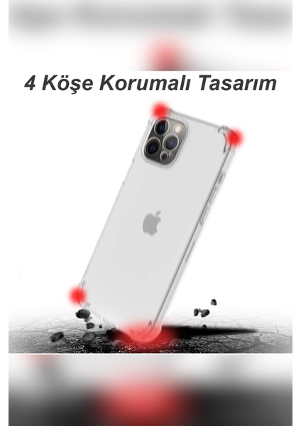 Apple iPhone 12 Pro Kapak Kamera Korumalı Şeffaf Airbag Antishock Silikon Kılıf Şeffaf indirimleri