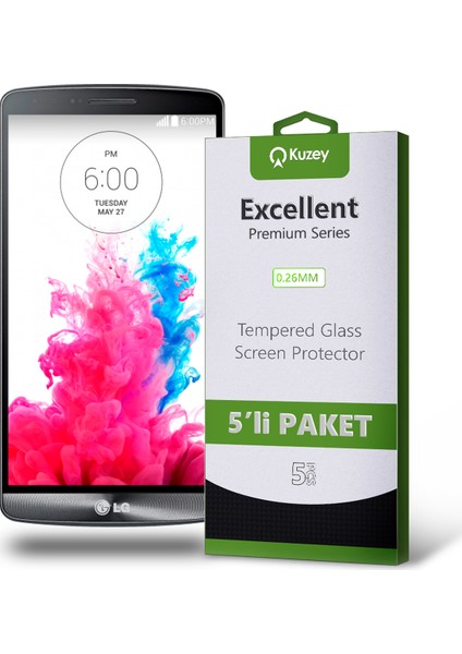 Lg G3 Temperli Ekran Koruyucu Kırılmaz Cam Ekonomik 5 Adet Şeffaf fiyatları