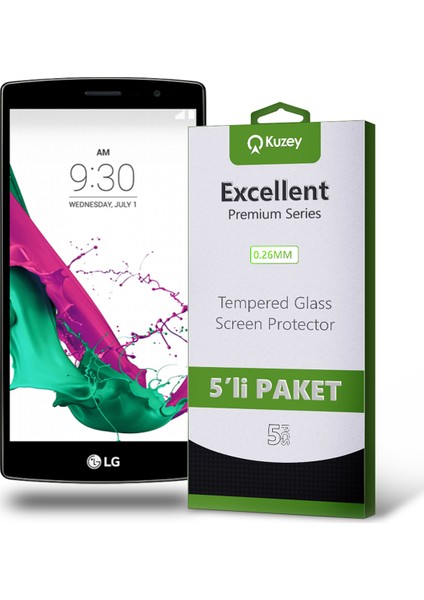 Lg G4 Beat Temperli Ekran Koruyucu Kırılmaz Cam Ekonomik 5 Adet Şeffaf fiyatları