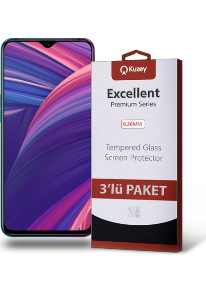 Oppo RX17 Pro Temperli Ekran Koruyucu Kırılmaz Cam Ekonomik 3 Adet Şeffaf fiyatları