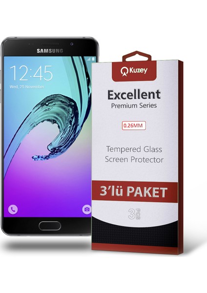 Samsung Galaxy A5 2016 Temperli Ekran Koruyucu Kırılmaz Cam Ekonomik 3 Adet Şeffaf