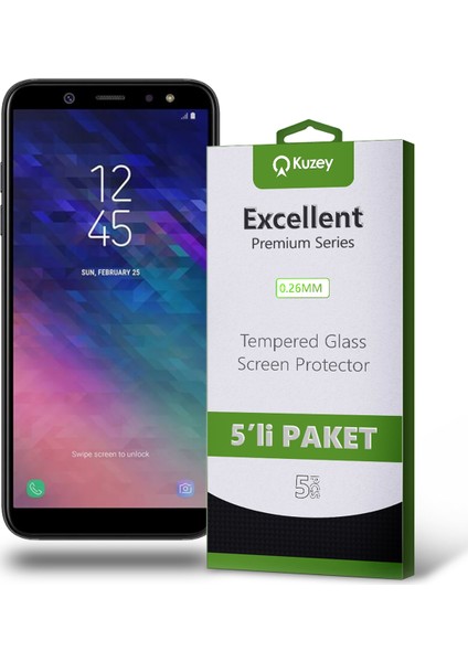 Samsung Galaxy A6 2018 Temperli Ekran Koruyucu Kırılmaz Cam Ekonomik 5 Adet Şeffaf fiyatları