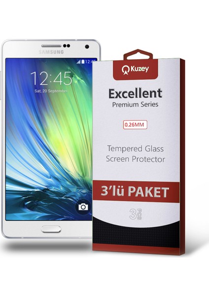 Samsung Galaxy A7 Temperli Ekran Koruyucu Kırılmaz Cam Ekonomik 3 Adet Şeffaf fiyatları