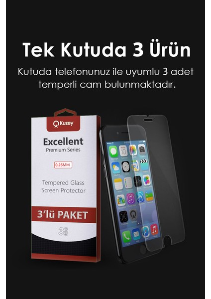 Samsung Galaxy A8 2016 Temperli Ekran Koruyucu Kırılmaz Cam Ekonomik 3 Adet Şeffaf