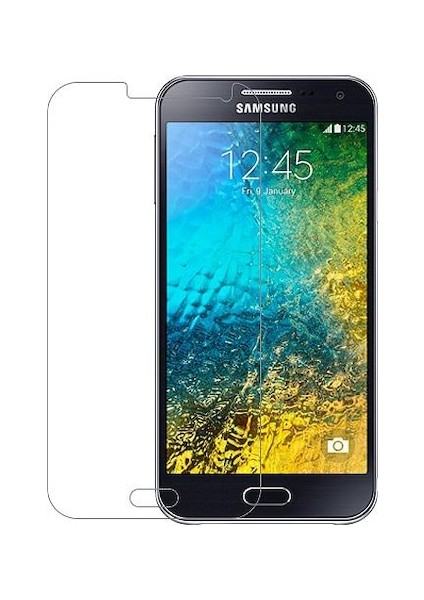Samsung Galaxy E5 Temperli Ekran Koruyucu Kırılmaz Cam Ekonomik 3 Adet Şeffaf