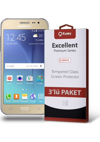 Samsung Galaxy J2 Pro Temperli Ekran Koruyucu Kırılmaz Cam Ekonomik 3 Adet Şeffaf