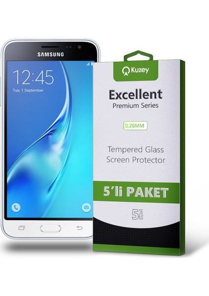 Samsung Galaxy J3 2016 Temperli Ekran Koruyucu Kırılmaz Cam Ekonomik 5 Adet Şeffaf fiyatları
