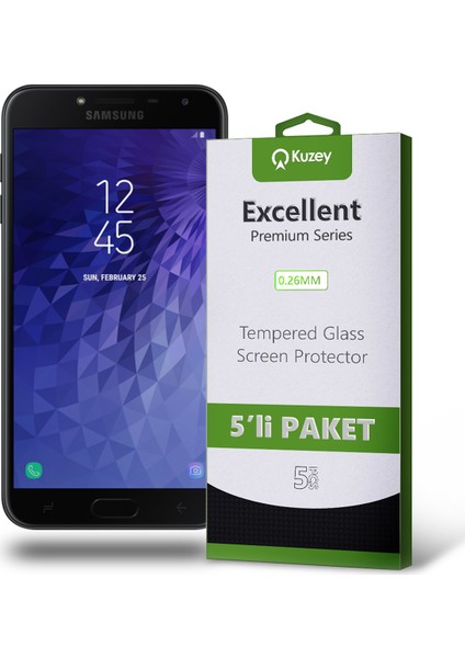 Samsung Galaxy J4 Plus Temperli Ekran Koruyucu Kırılmaz Cam Ekonomik 5 Adet Şeffaf