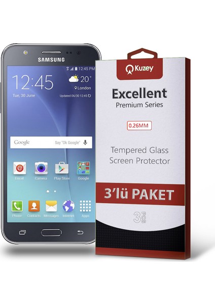 Samsung Galaxy J5 Temperli Ekran Koruyucu Kırılmaz Cam Ekonomik 3 Adet Şeffaf fiyatları