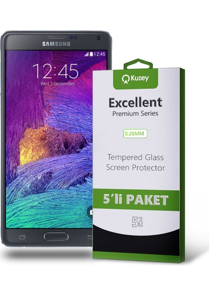 Samsung Galaxy Note 4 Temperli Ekran Koruyucu Kırılmaz Cam Ekonomik 5 Adet Şeffaf fiyatları