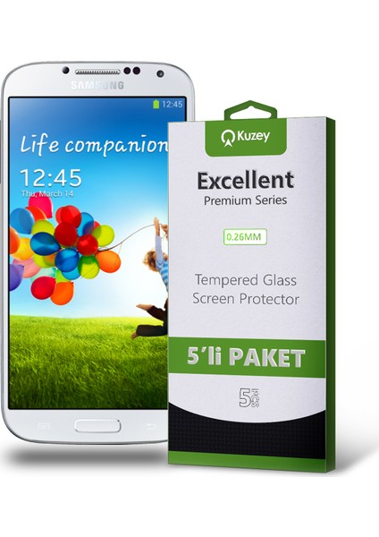 Samsung Galaxy S4 Temperli Ekran Koruyucu Kırılmaz Cam Ekonomik 5 Adet Şeffaf fiyatları