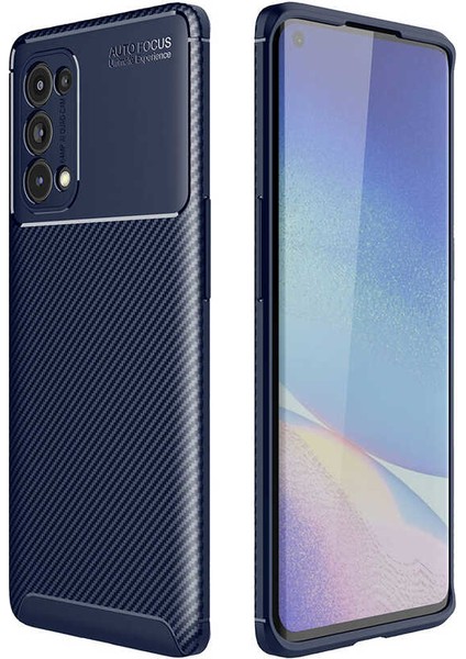 - Oppo Reno 5 Pro 5G - Kılıf Auto Focus Karbon Negro Silikon Kapak - Lacivert - T16124