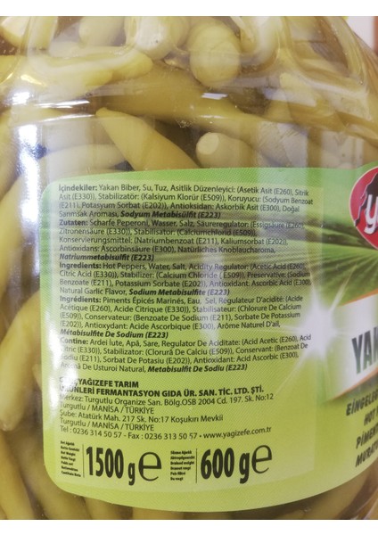 Yakan Biber Turşusu 600G fiyatları