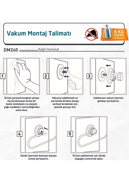 Teknotel Delme Vida Matkap Yok! Vakumlu Kağıt Havluluk Beyaz DM240 fırsatları