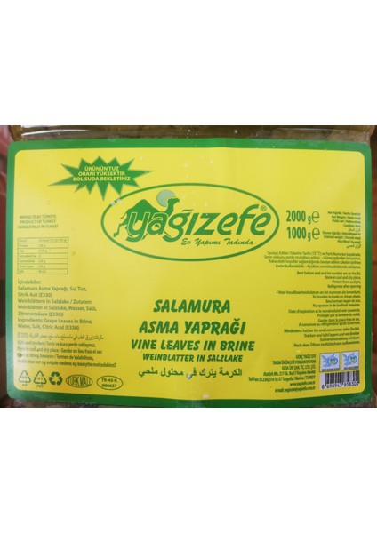 Salamura Asma Yaprağı 1000G fiyatları