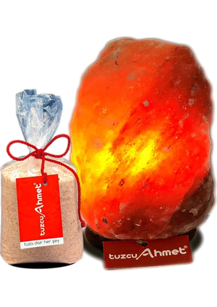 Tuzcu Ahmet 3-4 kg Himalaya Tuz Lambası 1 kg Himalaya Tuzu Hediyeli