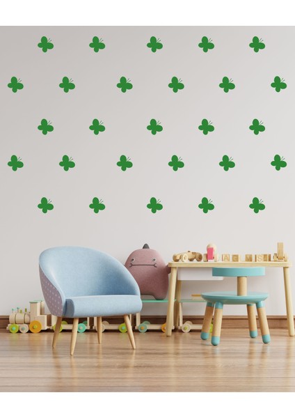Uçan Kelebekler Dekoratif Duvar Sticker Yeşil (7 cm 60 Adet) Ths-03-01-05