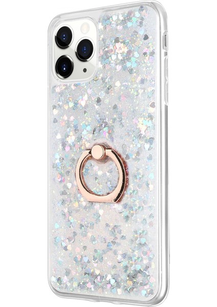 Apple iPhone 11 Pro Kılıf Glitter Liquid Holder Gümüş