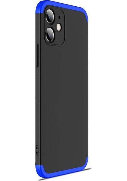 Apple iPhone 12 Kılıf Double Dip 360 Protective Siyah - Mavi fiyatları