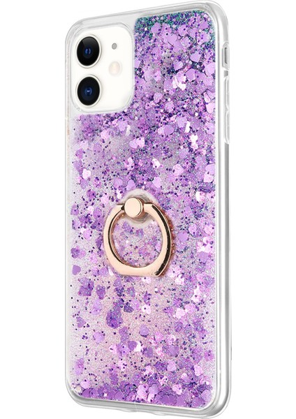 Apple iPhone 12 Kılıf Glitter Liquid Holder Mor fiyatları