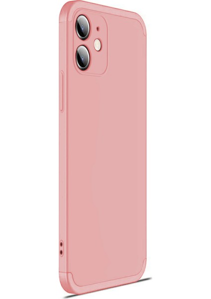 Apple iPhone 12 Mini Kılıf Double Dip 360 Protective Rose Gold