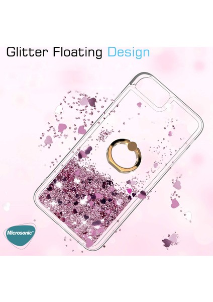 Apple iPhone 12 Pro Max Kılıf Glitter Liquid Holder Pembe
