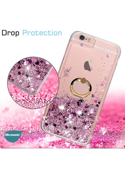 Apple iPhone 12 Pro Max Kılıf Glitter Liquid Holder Pembe