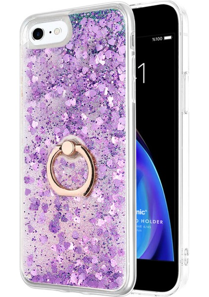 Apple iPhone 6 Kılıf Glitter Liquid Holder Mor