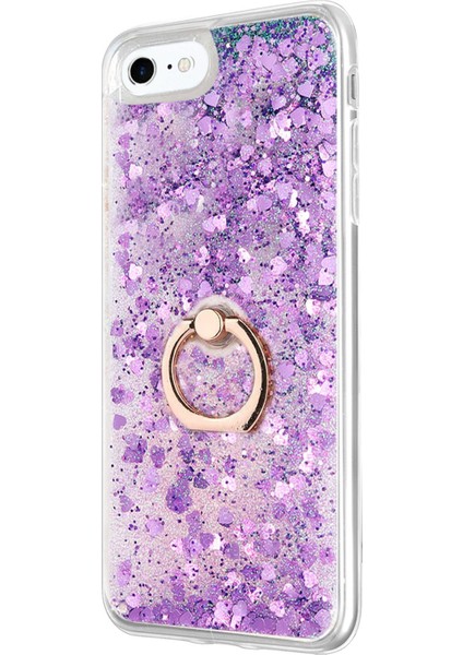 Apple iPhone 6 Kılıf Glitter Liquid Holder Mor