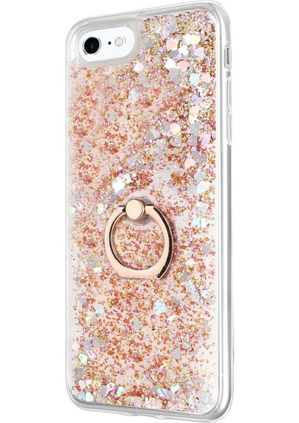 Apple iPhone 6 Plus Kılıf Glitter Liquid Holder Gold